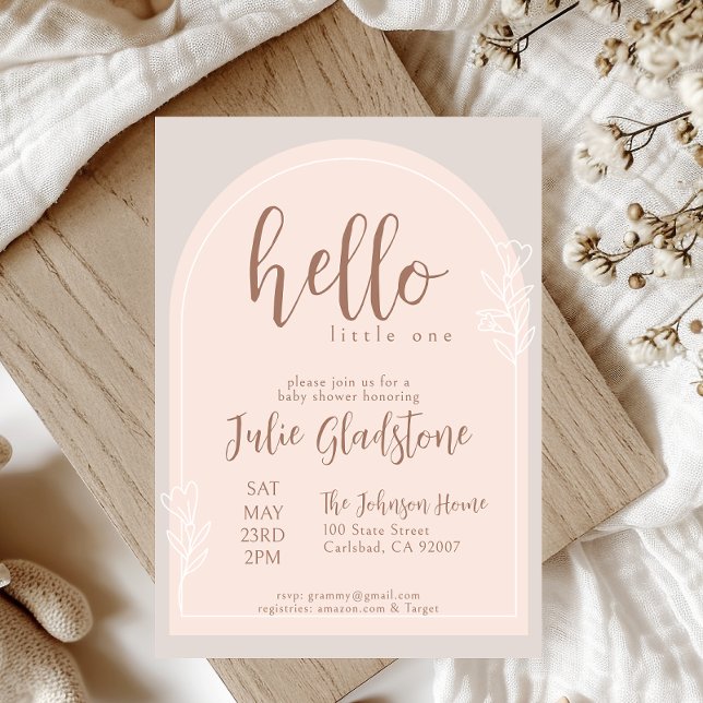Hello Little One Baby Shower Invitation (Creator Uploaded)