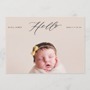 HELLO LITTLE ONE Birth Announcement // Black