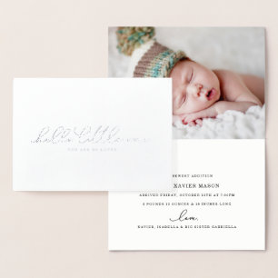 Hello Little One Birth Announcement (Real Foil)