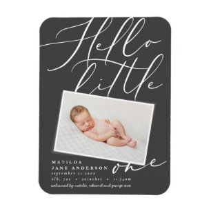 Hello little one chic elegant modern photo magnet