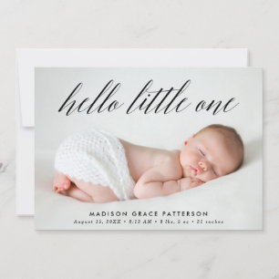 Hello Little One   Photo Birth Announcement