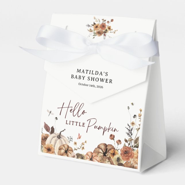 Hello Little Pumpkin Fall Baby Shower Favour Box (Front Side)