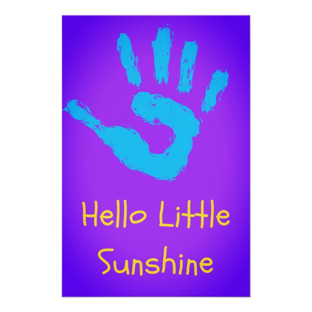 Hello Little Sunshine Nursery Wall Art Print (Front)