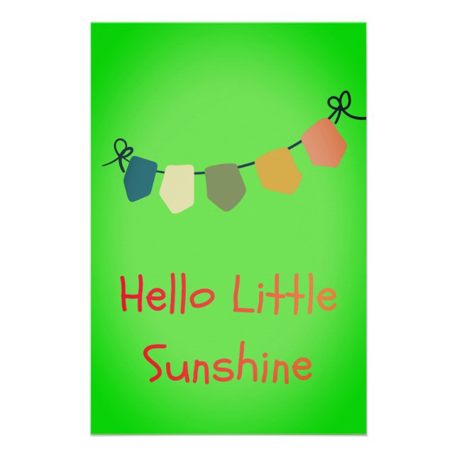 Hello Little Sunshine Nursery Wall Art Print (Front)