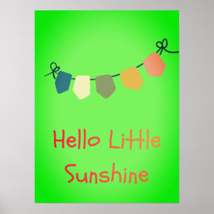Hello Little Sunshine Nursery Wall Art Print