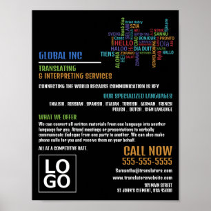 Hello Logo, Translator & Interpreter Poster