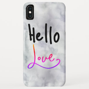 Hello Love Funny Typography Marble iPhone XS Max Case