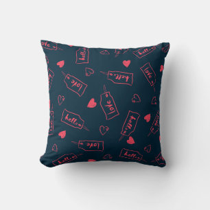 Hello Love Tag Pattern Cushion