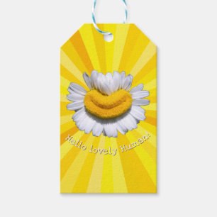 "Hello lovely Human!" Chamomile Smile Sunshine Gift Tags