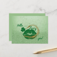 Hello Lucky you!  St. Patrick's Day Green Lips