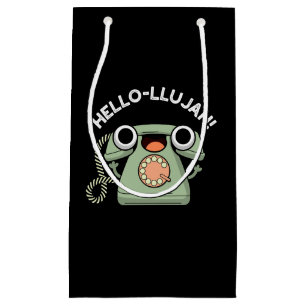Hello-lujah Funny Telephone Pun Dark BG Small Gift Bag