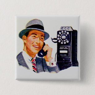 Hello, Mabel? It's Tony. 15 Cm Square Badge