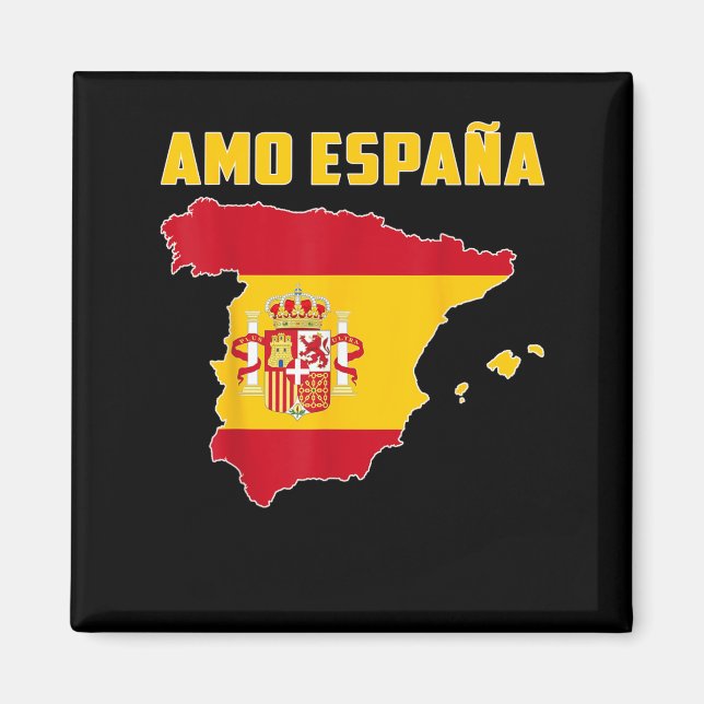 Hello Madrid I Love Spain Map Flag Proud Spanish D Magnet (Front)