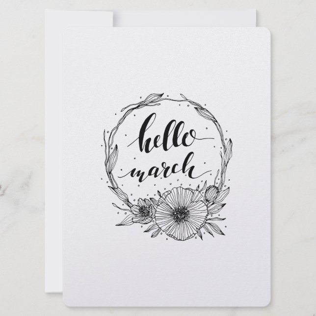 Hello March Line Art (Front)