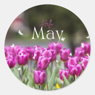 Hello May Tulip Sticker