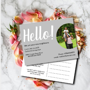Hello meet the neighbours postcard