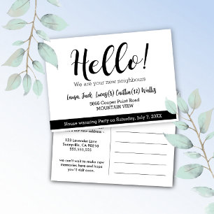 Hello meet the neighbours postcard