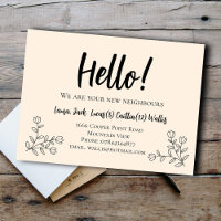 Hello Meet the Neighbours Welcome Postcard