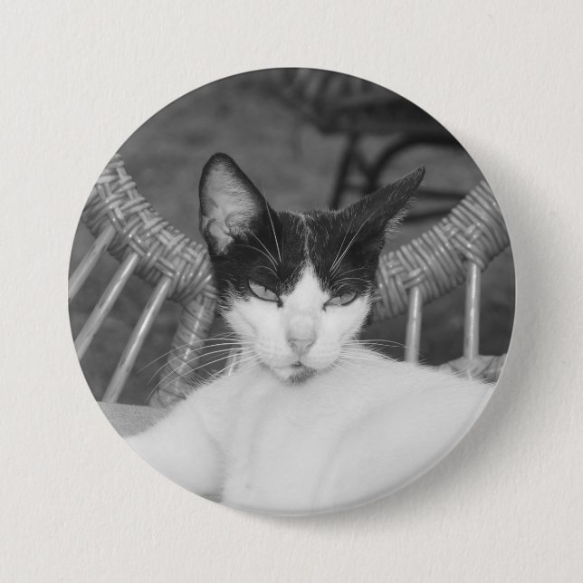 Hello, Meow... 7.5 Cm Round Badge (Front)