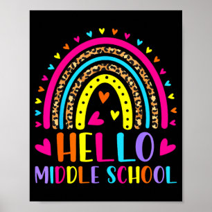Hello Middle School Back to School First Day Poster