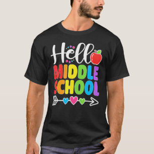 Hello Middle School Heart Teacher Student Back To  T-Shirt