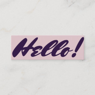 Hello mini style purple mini business card