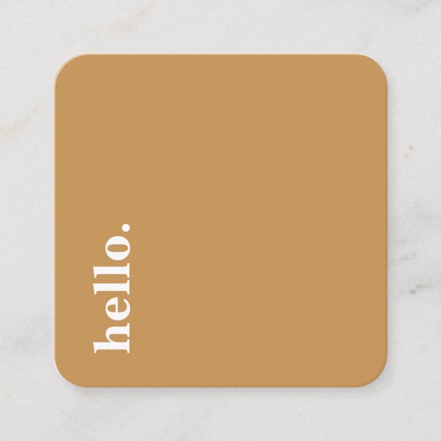 Hello, Minimal, Simple, Colour Block Business Card (Front)