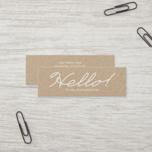 Hello Minimalist Mini Business Card