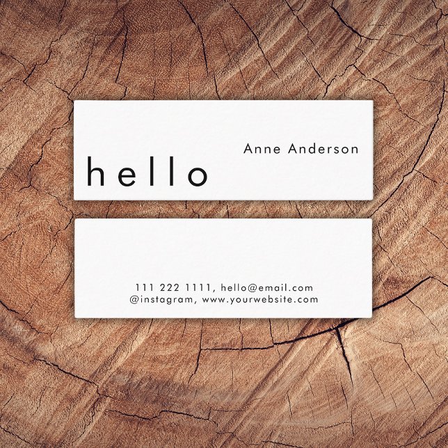 Hello Minimalist Simple Custom Professional  Mini Business Card (Creator Uploaded)