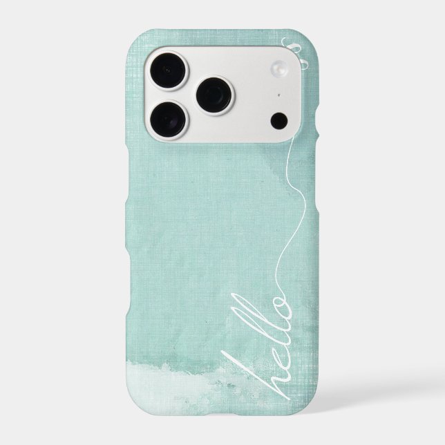 Hello Mint Linen Pattern iPhone 7 Plus (Back)