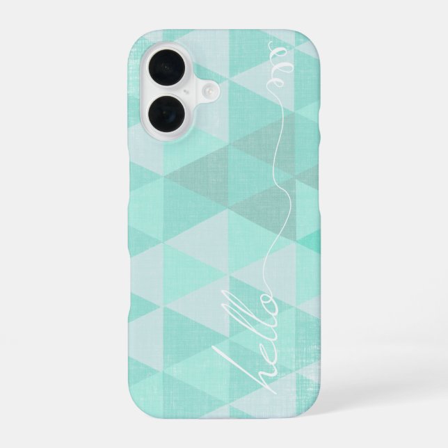 Hello Mint Linen Pattern iPhone 7 Plus 16 Case (Back)