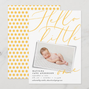 Hello modern 1 photo cute yellow typography announcement