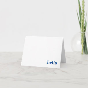 Hello Modern and Classic in Blue Polka-Dot Note Card