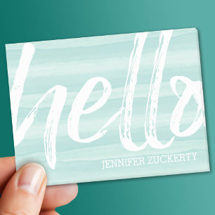 Hello - Modern and Whimsical - teal watercolor Post-it Notes