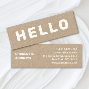 HELLO ! Modern Minimal Mini Business Card Mini Vis