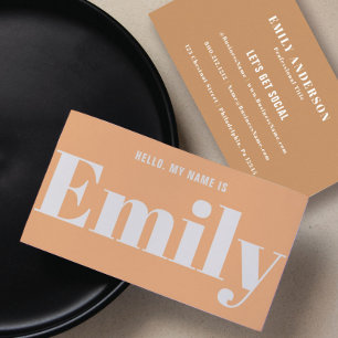 Hello Modern Minimal Type Two Tone Business Card
