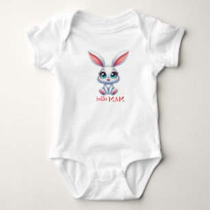 Hello Mom Baby Bodysuit – Cute Bunny Design