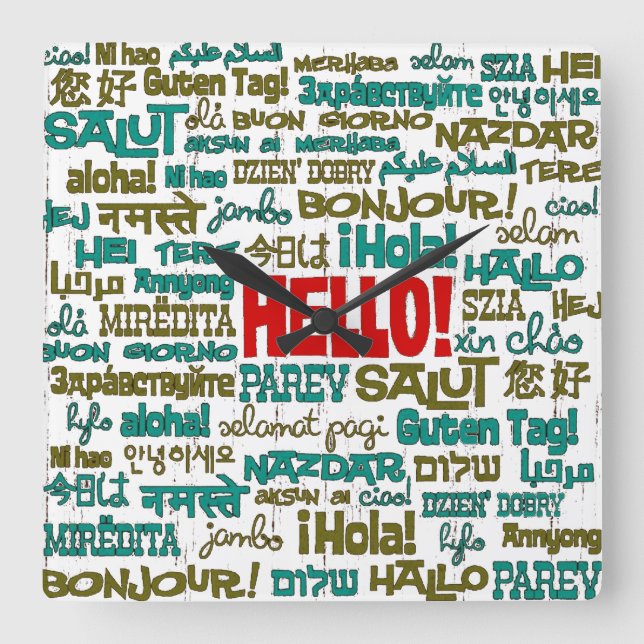 Hello (Multi Language) - Wall Clock (Front)