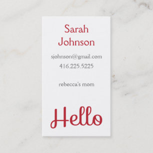 'Hello' Mummy Calling Card