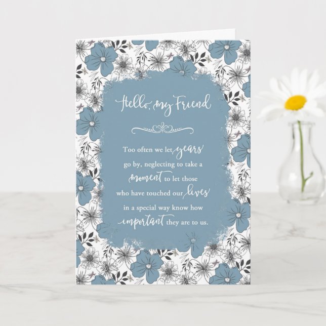 Hello My Friend Vintage Blossoms Card (Small Plant)