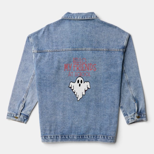 HELLO MY FRIENDS AT SCHOOL, BACK TO SCHOOL DENIM JACKET (Back)