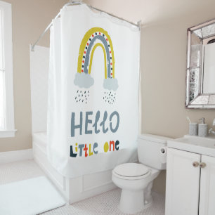 Hello My Little One Rainbow Shower Curtain