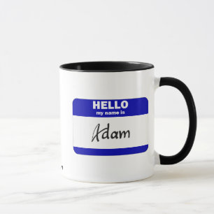 Hello My Name Is Adam (Blue) Mug