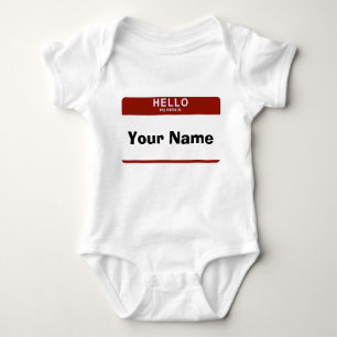 Hello My Name Is Baby Bodysuit