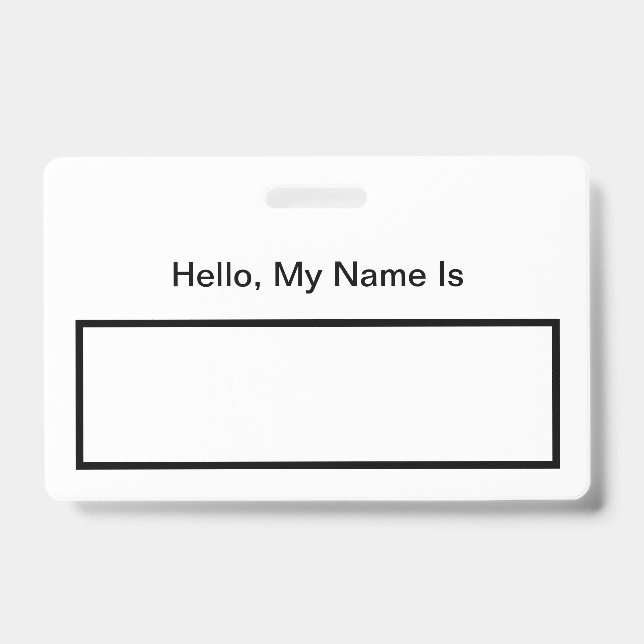 Hello My Name Is Badge ID Badge (Front)