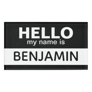 Hello my name is - Black - Custom Employee Name Tag