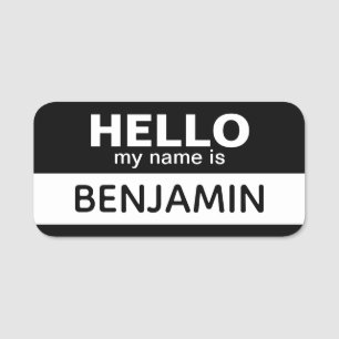 Hello my name is - Black - Custom Employee Name Tag