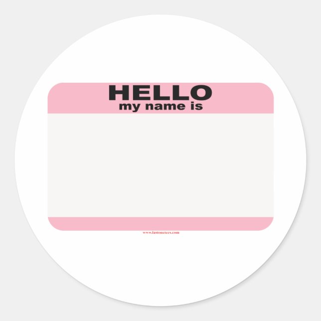 Hello my name is BLANK PINK copy Classic Round Sticker (Front)