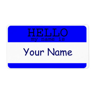 Hello my Name is Blue Label Template