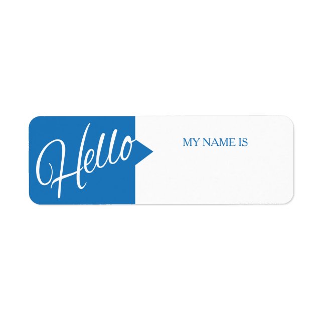 Hello my name is blue white labels (Front)